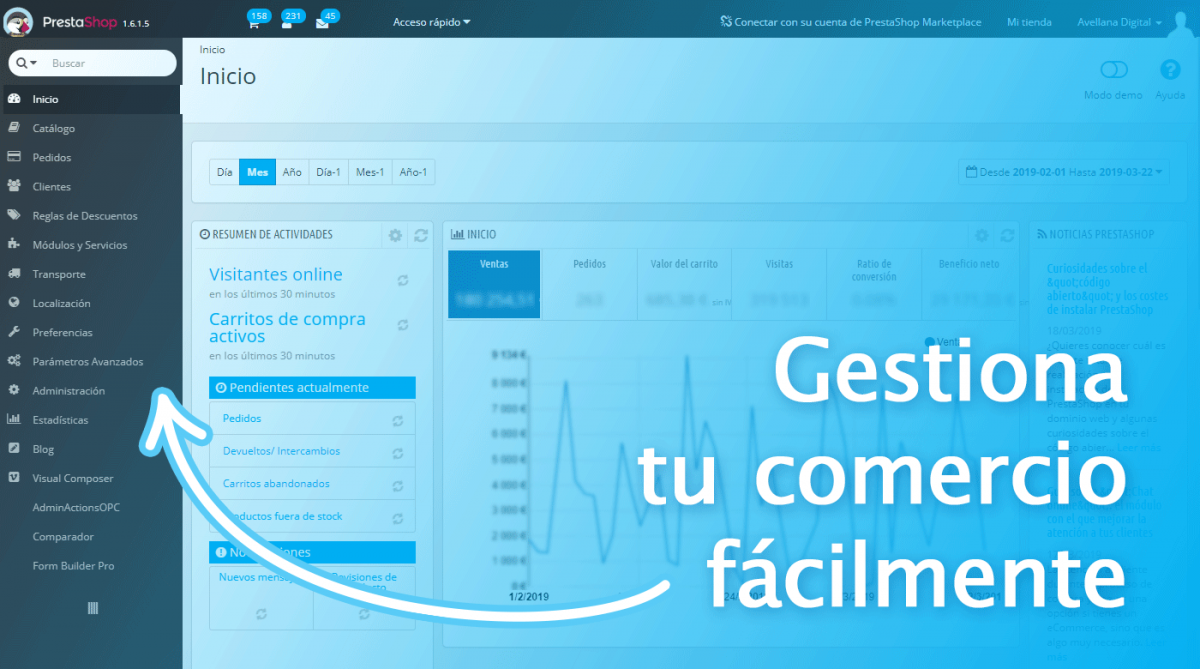 Gestiona tu comercio electrónico con Prestashop fácilmente